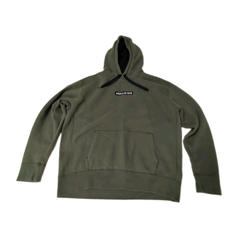 Hollister Hoodie Sweatshirt Mens XL Green Pullover Logo Casual Outdoor